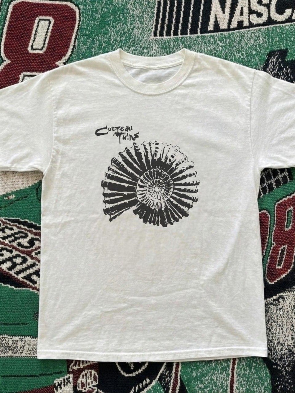 Gildan White Short Sleeve Tee with Black Nautilus Graphic